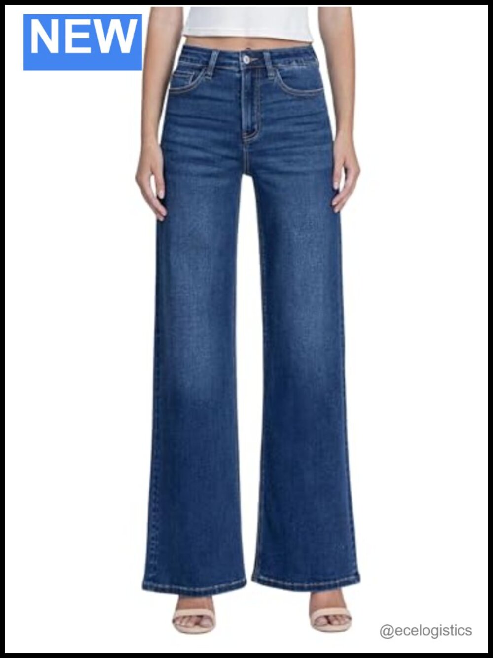 High Rise Wide Leg Jeans with Comfort Stretch - 32" Inseam